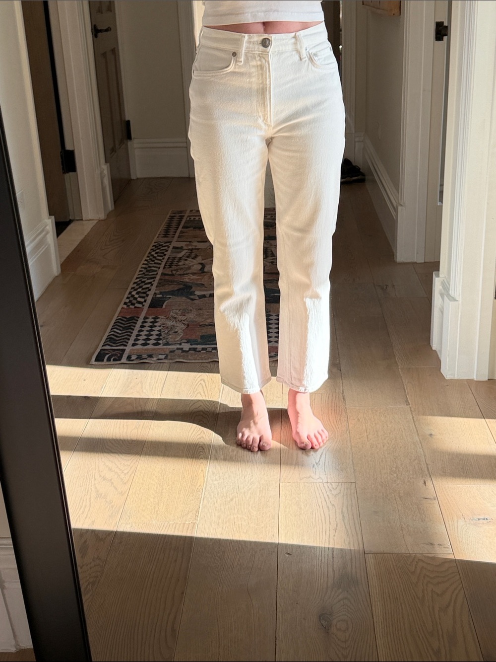rag & bone Cream Mid-Rise Cropped Jeans Size 24